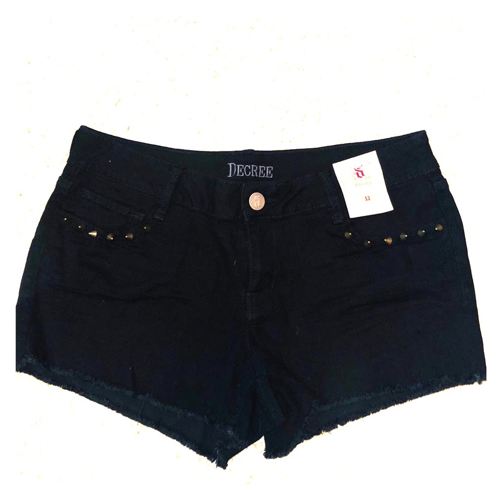 Decree black jean short shorts